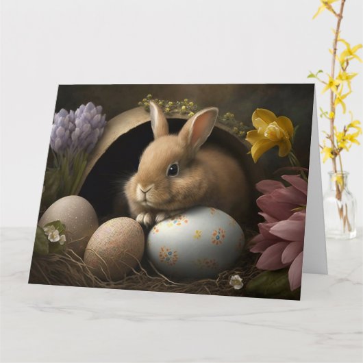 Glückliche Osterwünsche Karte (Gelbe Blume)