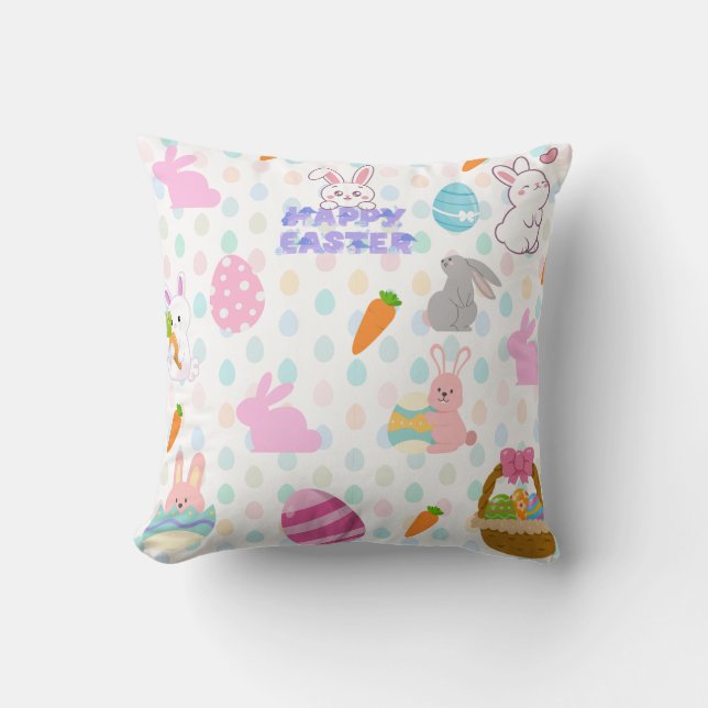 Glückliche Osterwünsche Kissen (Vorderseite)