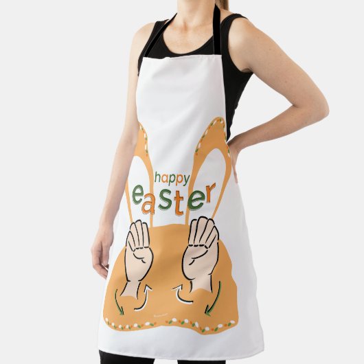 glückliche Osterzeit in Gebärdensprache Schürze (InSitu)