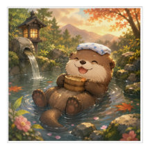 Glückliche Otter-Heißquelle