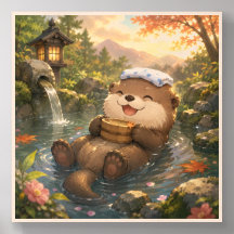 Glückliche Otter-Heißquelle