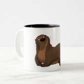 Glückliche Otter-Tasse Zweifarbige Tasse (Vorderseite Links)