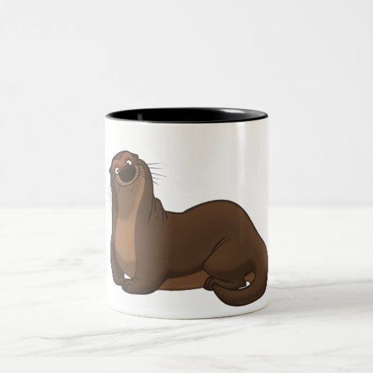 Glückliche Otter-Tasse Zweifarbige Tasse (Mittel)