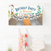 Glückliche Party-Slots mit gewirbelten Streamern Banner (Insitu)