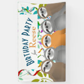 Glückliche Party-Slots mit gewirbelten Streamern Banner (Vertikal)