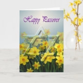 Glückliche Passahfestkarte mit Davidsstern, Karte (Gelbe Blume)