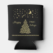 Glückliche Pawlidays, goldglänzende Paw Weihnachts Dosenkühler (Rückseite)