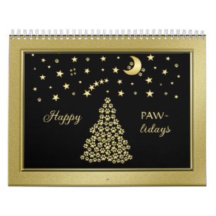 Glückliche Pawlidays, goldglänzende Paw Weihnachts Kalender