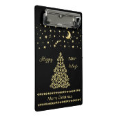 Glückliche Pawlidays, goldglänzende Paw Weihnachts Mini Klemmbrett (Schrägansicht)