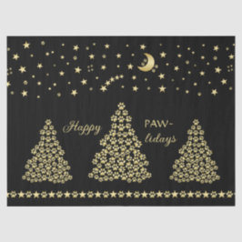 Glückliche Pawlidays, goldglänzende Paw Weihnachts Seidenpapier