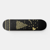 Glückliche Pawlidays, goldglänzende Paw Weihnachts Skateboard (Horizontal)
