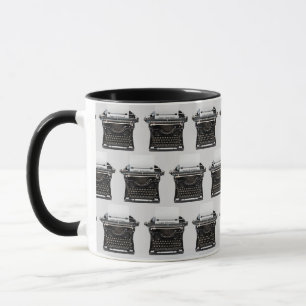 Glückliche Pensionierung antike Schreibmaschine Tasse