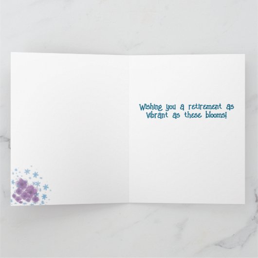 Glückliche Pensionierung für einen Kollegen oder F Karte (Innenseite)