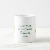 Glückliche personalisierte Tasse mit Pferdejahr-Mo (Mittel)