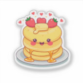 Glückliche Pfannkuchen Aufkleber (Vorderseite)