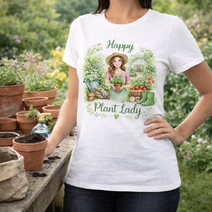 Glückliche Pflanzenlady Gartenarbeit  T-Shirt