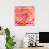 Glückliche Pflegewoche! Plakate Pink Rose Blume Li (Heimbüro)