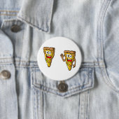 Glückliche Pilz-Pizza-Stücke Button (Beispiel)