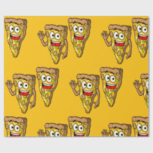 Glückliche Pilz-Pizza-Stücke Geschenkpapier