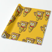 Glückliche Pilz-Pizza-Stücke Geschenkpapier (Ungerollt)