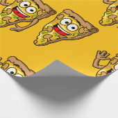 Glückliche Pilz-Pizza-Stücke Geschenkpapier (Ecke)