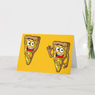 Glückliche Pilz-Pizza-Stücke Karte