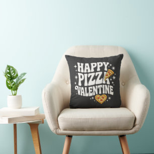 Glückliche Pizza Valentinstag Lustiges Pizza-Liebe Kissen