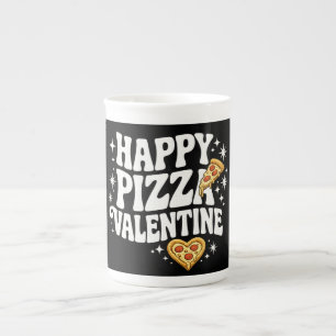 Glückliche Pizza Valentinstag Lustiges Pizza Liebe Porzellantasse