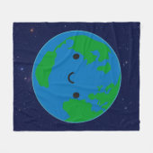 Glückliche Planeten-Erde Fleecedecke (Vorderseite (Horizontal))