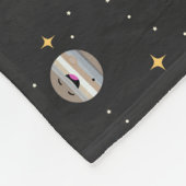 Glückliche Planeten im Weltraum Fleecedecke (Ecke)