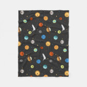 Glückliche Planeten im Weltraum Fleecedecke (Vorderseite)