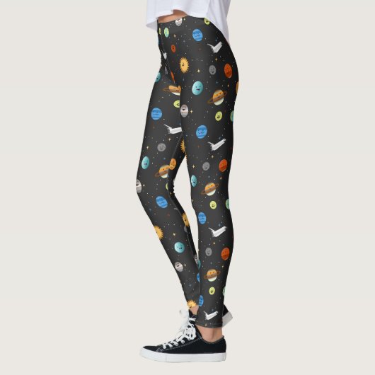 Glückliche Planeten im Weltraum Leggings (Links)