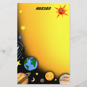Glückliche Planeten und Raum Briefpapier