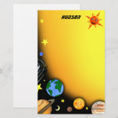 Glückliche Planeten und Raum Briefpapier (Vorne/Hinten)