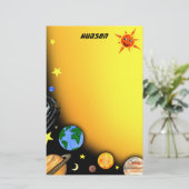 Glückliche Planeten und Raum Briefpapier (Stehend Vorderseite)