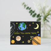 Glückliche Planeten und Weltraum Postkarte (Stehend Vorderseite)