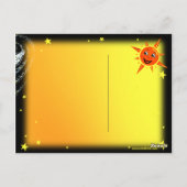 Glückliche Planeten und Weltraum Postkarte (Rückseite)