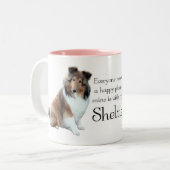 Glückliche Platz Sheltie Tasse (Vorderseite Links)