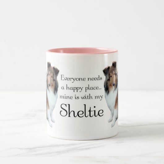 Glückliche Platz Sheltie Tasse (Mittel)