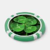 Glückliche Poker Chips in Vierblättriges Kleeblatt (Einzeln)