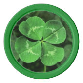 Glückliche Poker Chips in Vierblättriges Kleeblatt (Rückseite)