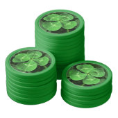 Glückliche Poker Chips in Vierblättriges Kleeblatt (Kollektion)