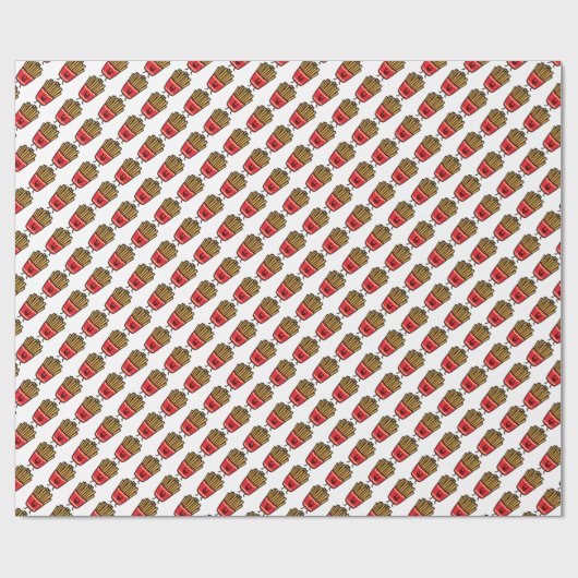 Glückliche Pommes-Frites Geschenkpapier (Flach)