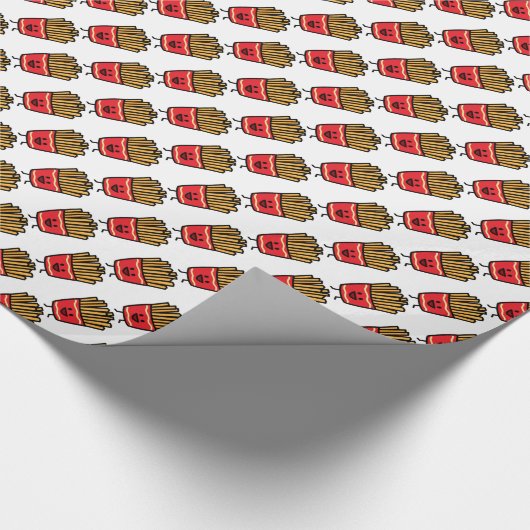 Glückliche Pommes-Frites Geschenkpapier (Ecke)