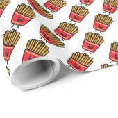 Glückliche Pommes-Frites Geschenkpapier (Rolleneckpunkt)