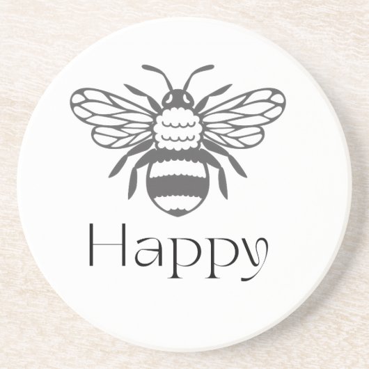 Glückliche positive Bienen-Affirmation-Geschenk fü Getränkeuntersetzer (Vorne)