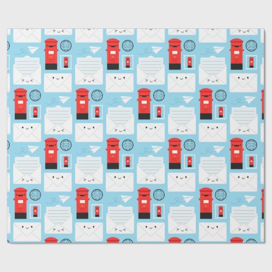 Glückliche Post - Kawaii Posten Geschenkpapier (Flach)