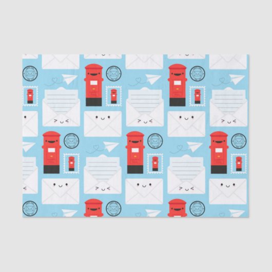 Glückliche Post - Kawaii Posten Seidenpapier (Vorderseite)