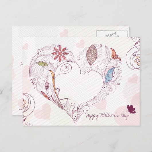 Glückliche Postkarte der Mutter des abstrakten (Vorne/Hinten)