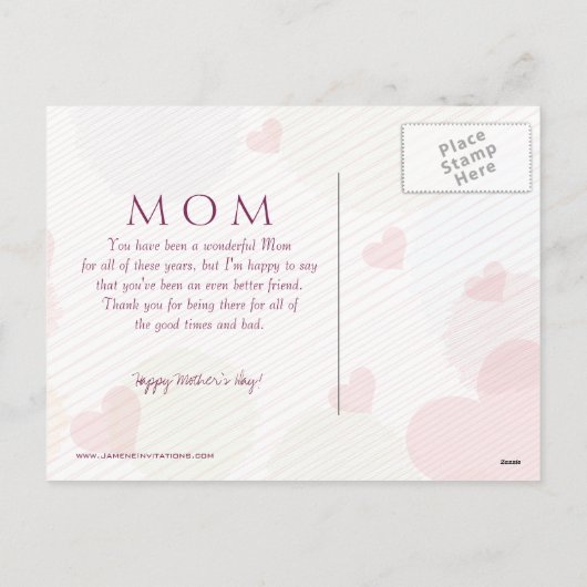 Glückliche Postkarte der Mutter des abstrakten (Rückseite)